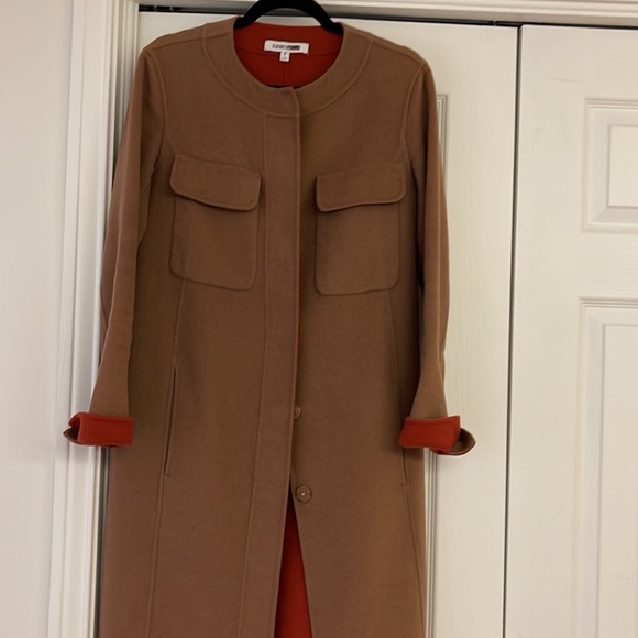 ELIZABETH and JAMES 🤎 gorgeous Miller Cocoon, Camel/Tan, Wool Coat - size 0 - Picture 3 of 9